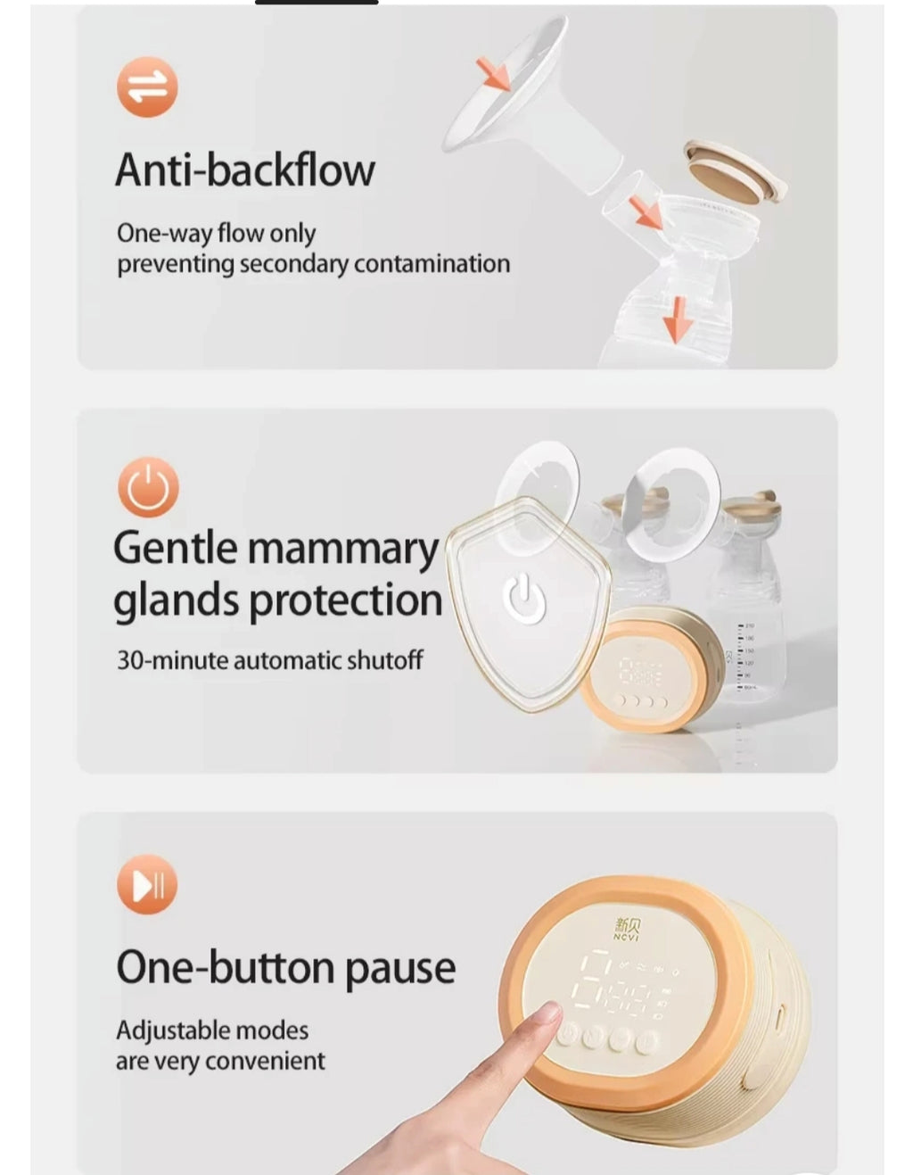 NCVI Double Electric Breast Pump (Model: 8160)