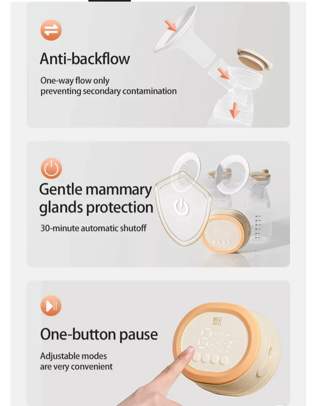 NCVI Double Electric Breast Pump (Model: 8160)